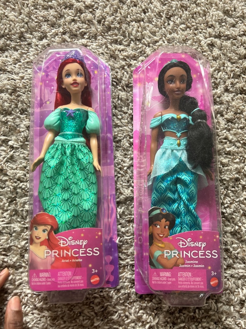 Disney Princess Ariel & Jasmine Dolls - Teal & Turquoise Gowns